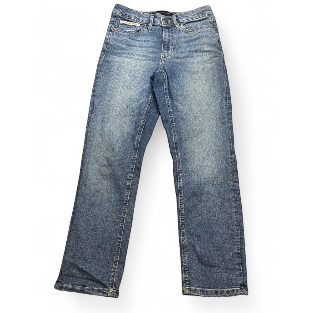 Tommy Hilfiger Womens Jeans Size 2 Medium Wash Distressed Denim